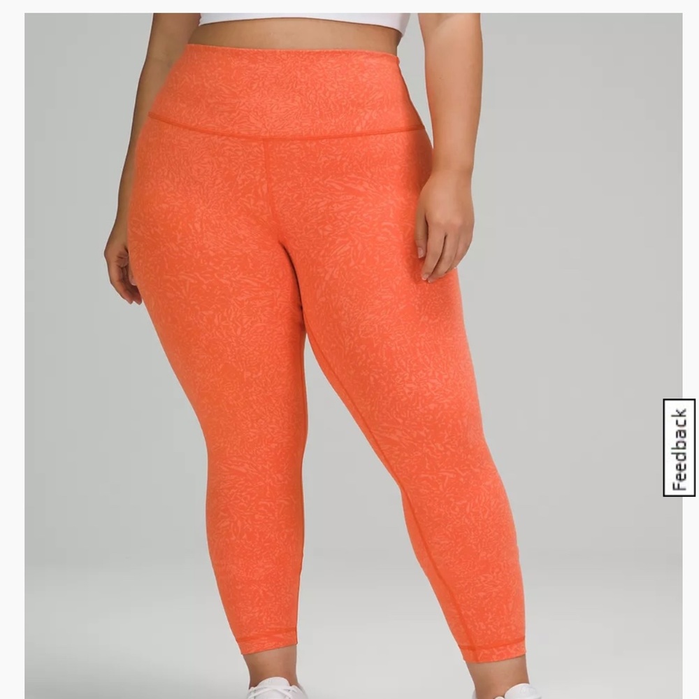 Lululemon Wunder Train High Rise Tight 25” Crunch Warm Coral